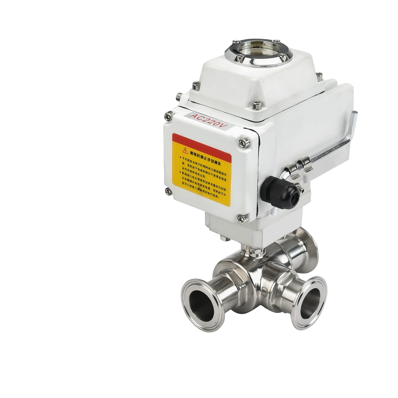 Sanitary grade electric Tri-clamp 3way ball valve