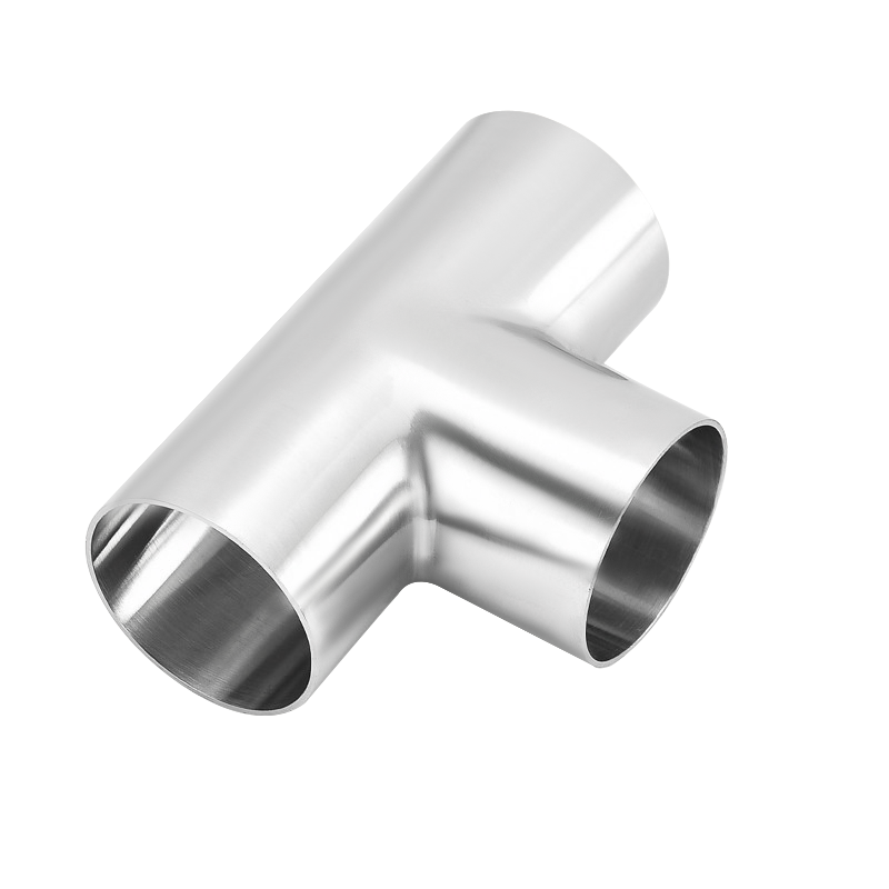 Stainless steel welded three-way pipe with mirror finish polishing