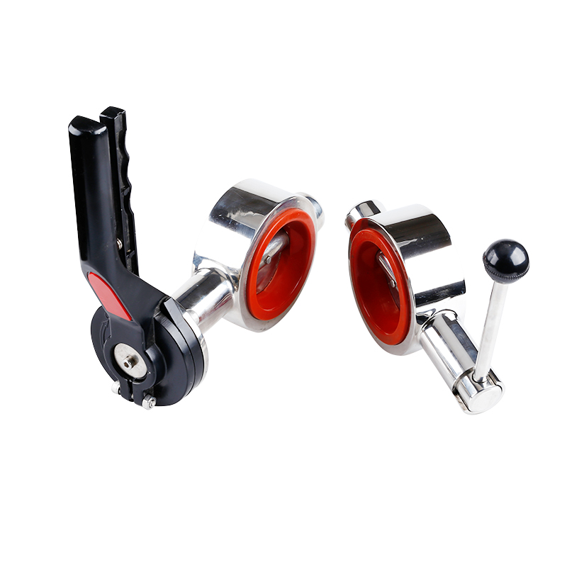 Sanitary manual wafer-type butterfly valve adjustment limit handle, duckbill handle