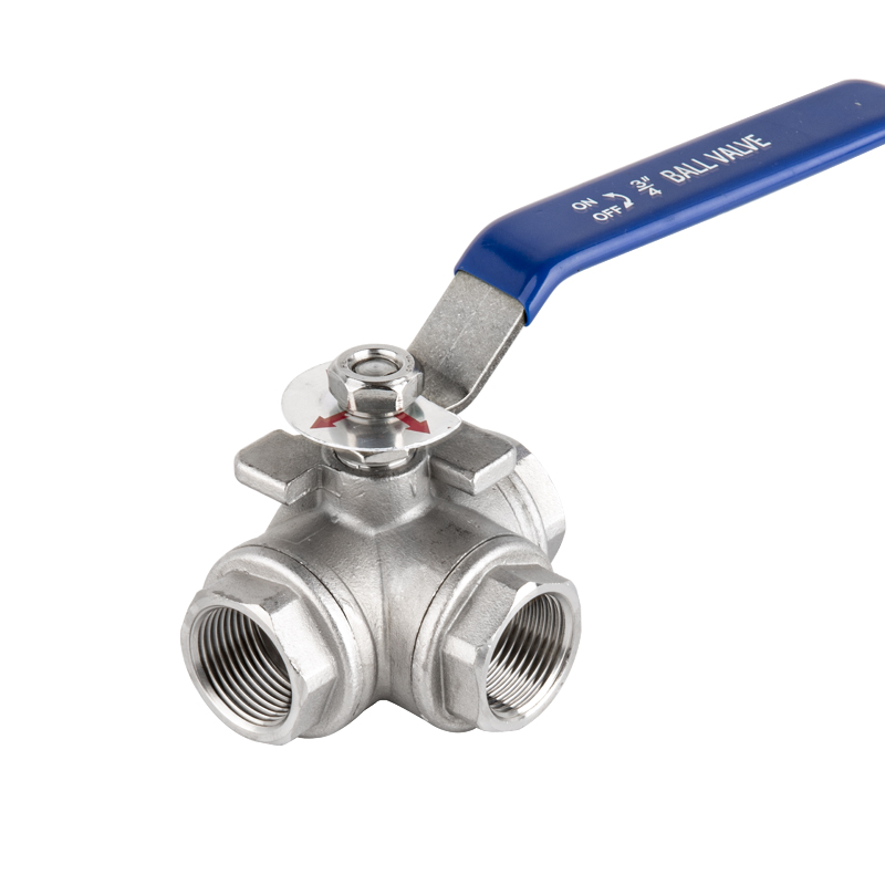 Female thread three-way manual ball valve