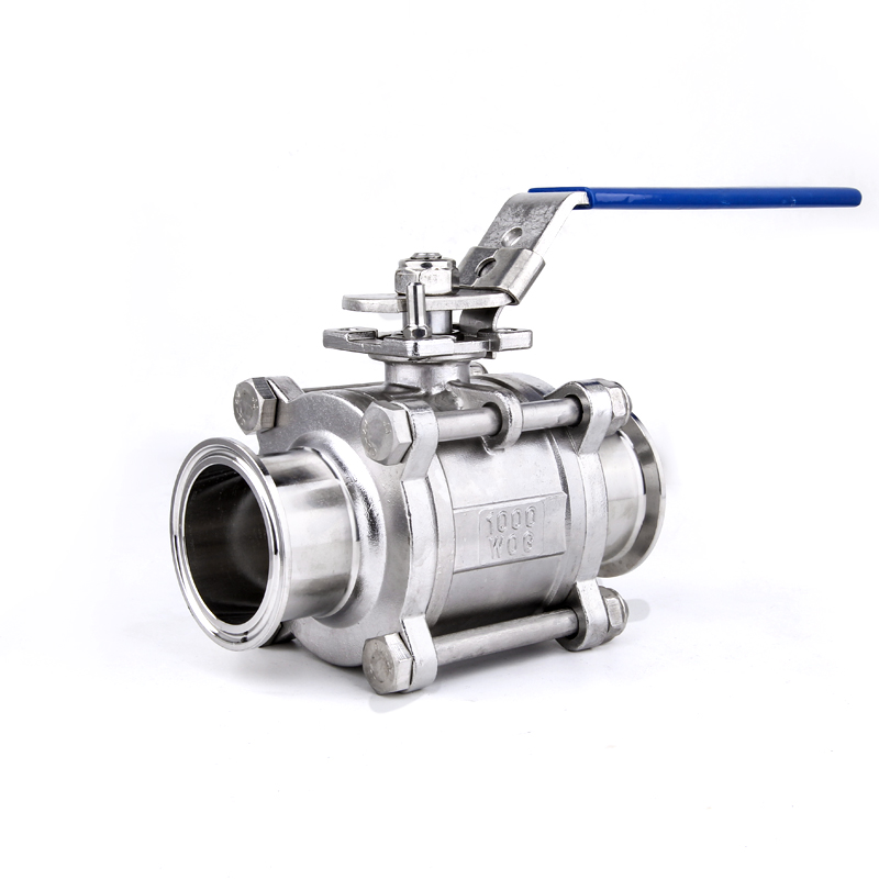 Sanitary 3pc Tri-clamp ball valve without residue