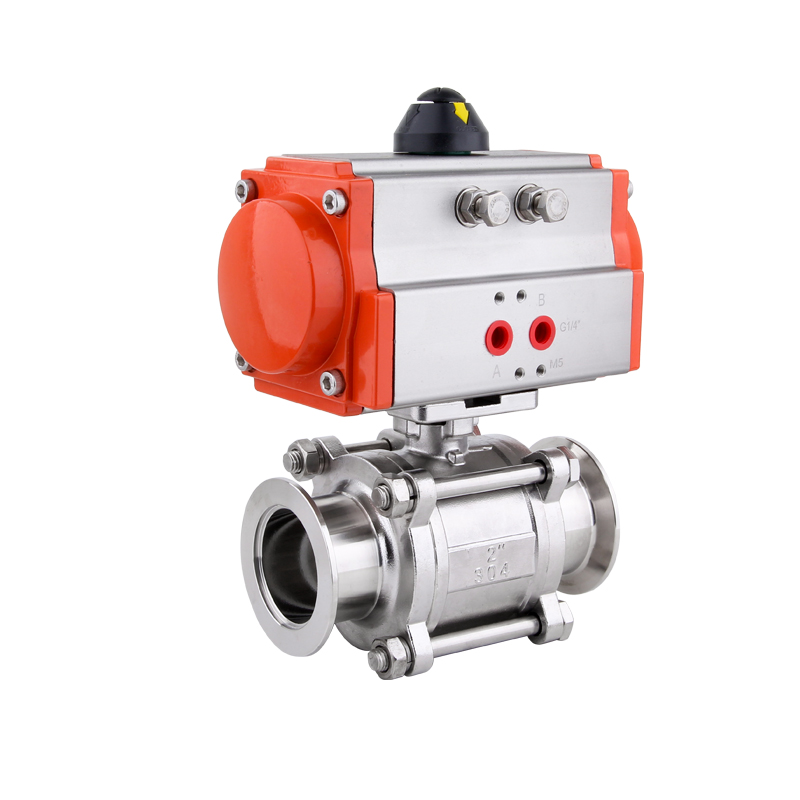 Pneumatic 3pc vacuum KF ball valve